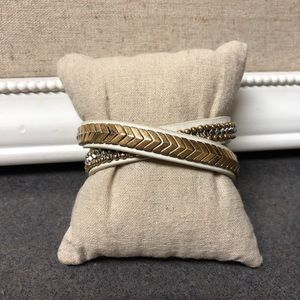 White mixed metal wrap bracelet
